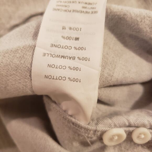 J. Crew Casual Rugby Buttondown Shirt Gray White Men's XL - Picture 9 of 9